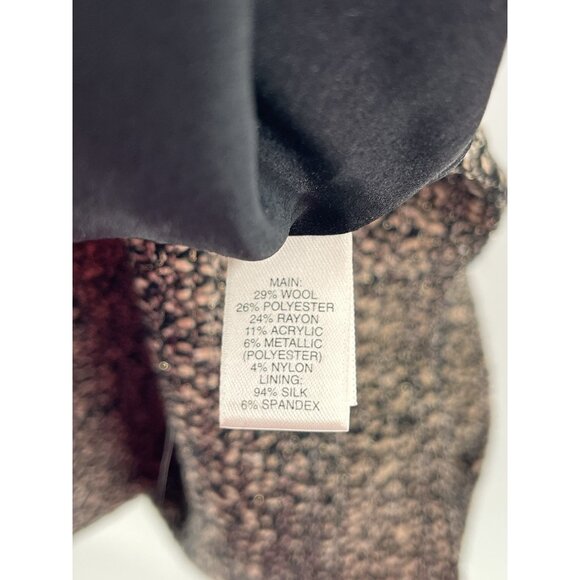 ST. JOHN Women's Metallic Black Gold Tweed Pencil Skirt US 8 - Picture 5 of 6